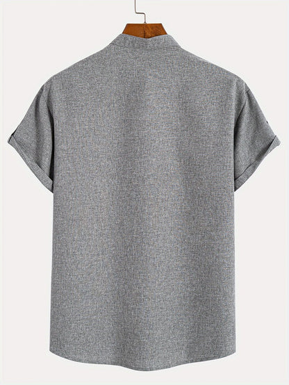 Hayes™ エレガントなハイネックショートスリーブシャツ