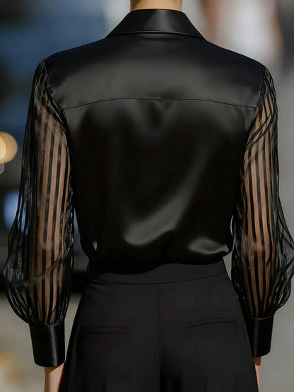 Ellery™ エレガントな透け袖ブラウス