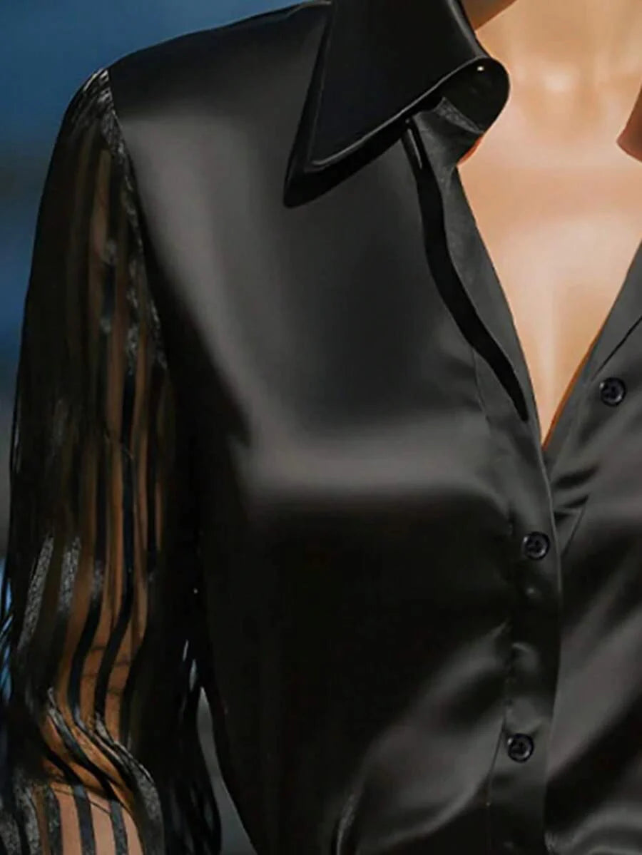 Ellery™ エレガントな透け袖ブラウス