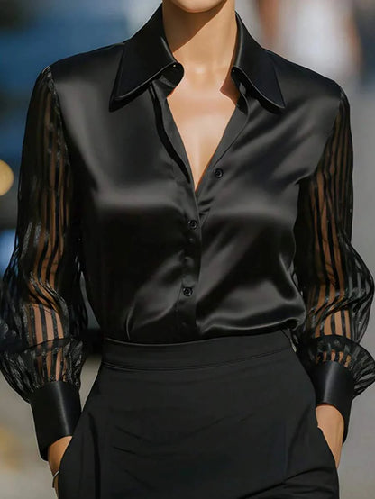 Ellery™ エレガントな透け袖ブラウス