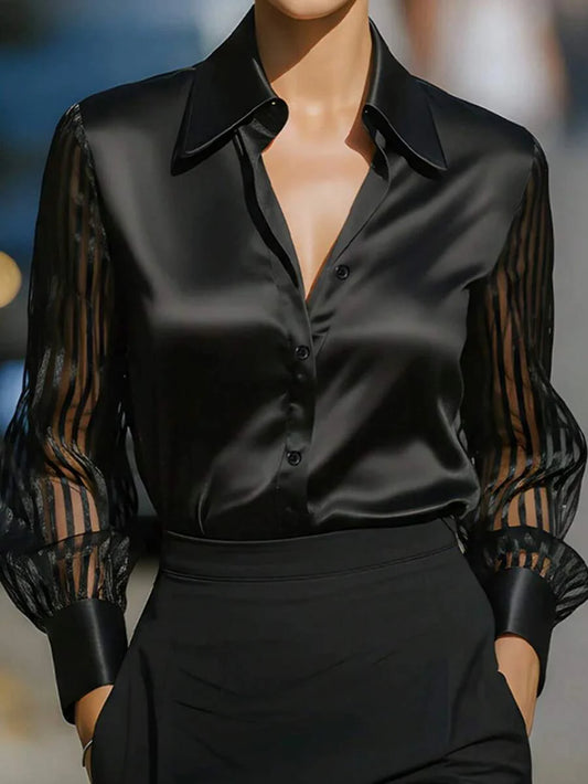 Ellery™ エレガントな透け袖ブラウス