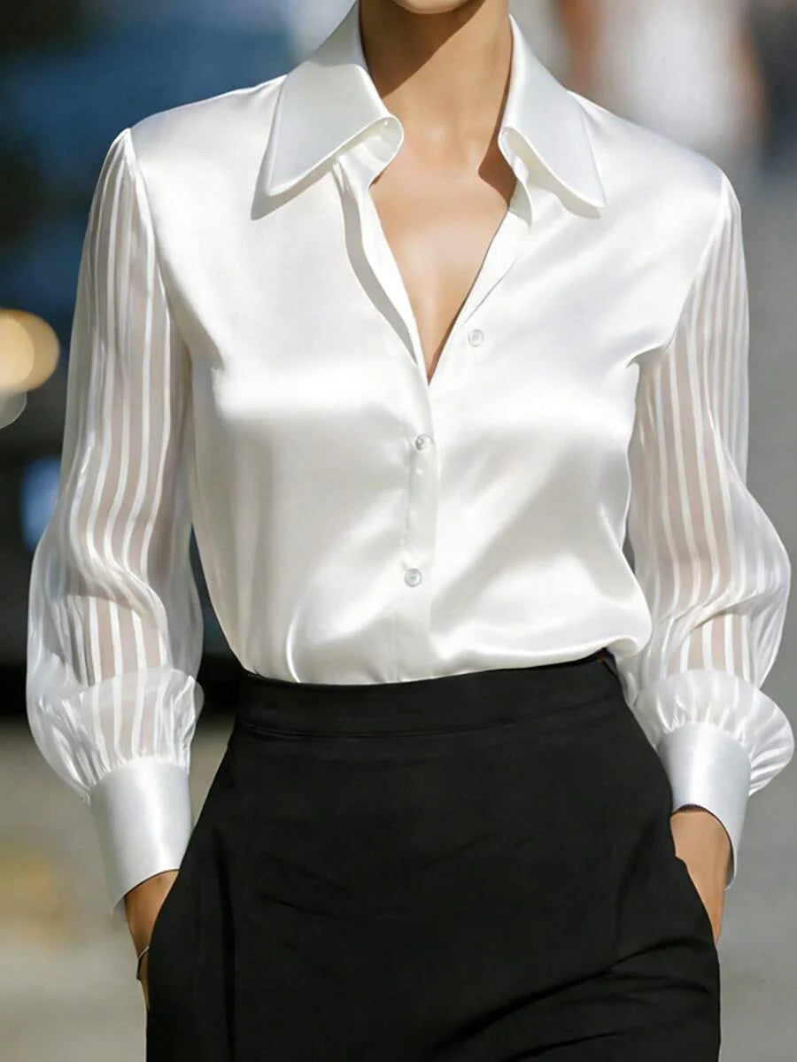 Ellery™ エレガントな透け袖ブラウス