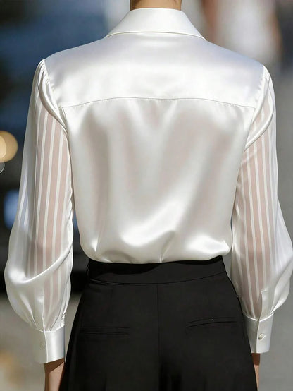 Ellery™ エレガントな透け袖ブラウス