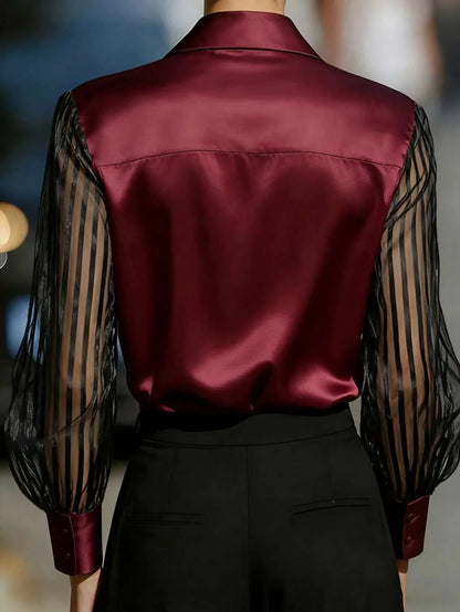 Ellery™ エレガントな透け袖ブラウス
