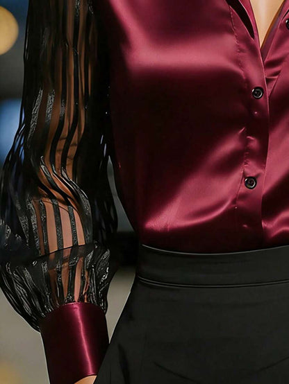 Ellery™ エレガントな透け袖ブラウス