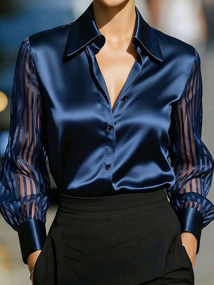 Ellery™ エレガントな透け袖ブラウス