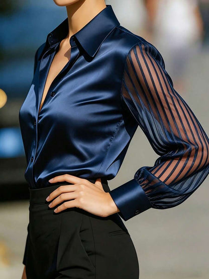 Ellery™ エレガントな透け袖ブラウス