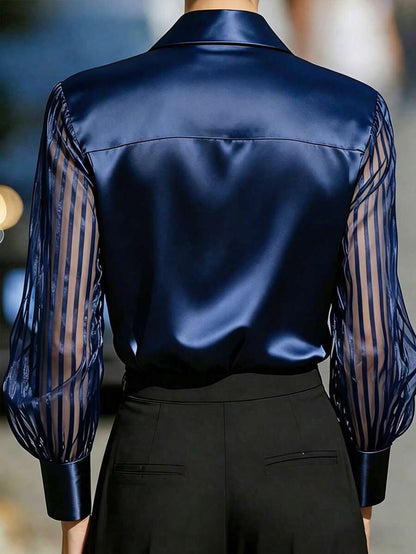 Ellery™ エレガントな透け袖ブラウス