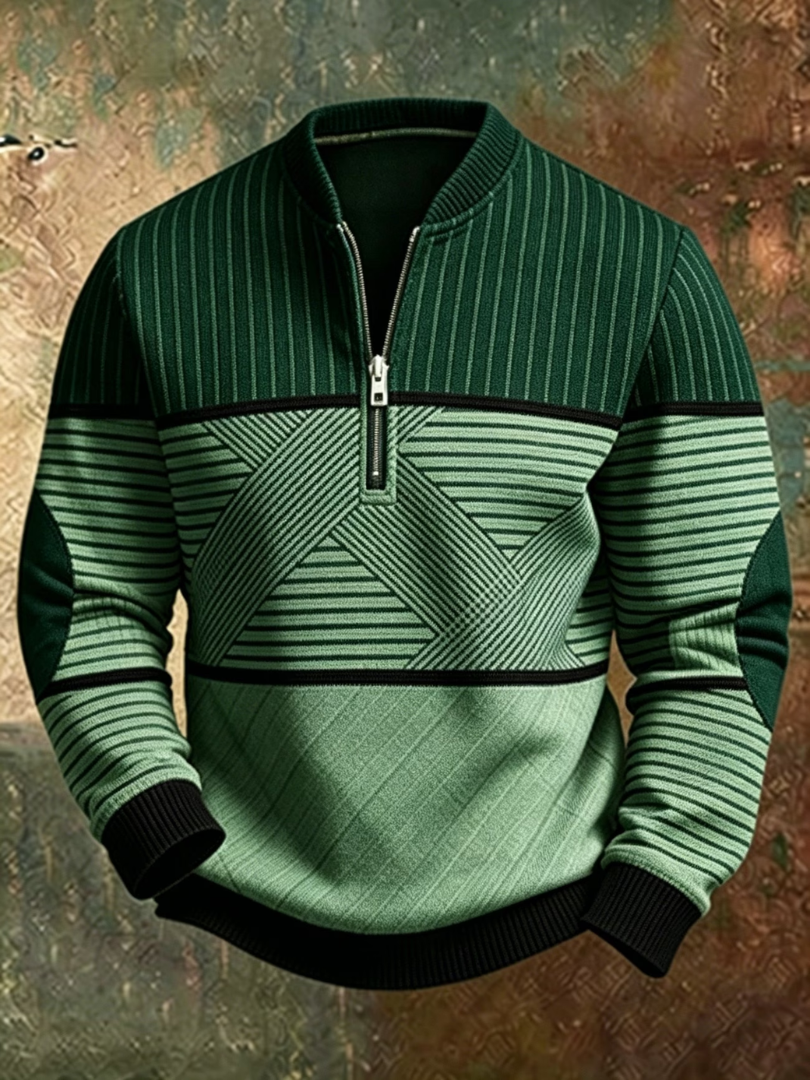 Belmont | ジオメトリックデザインのミッドジップセーター