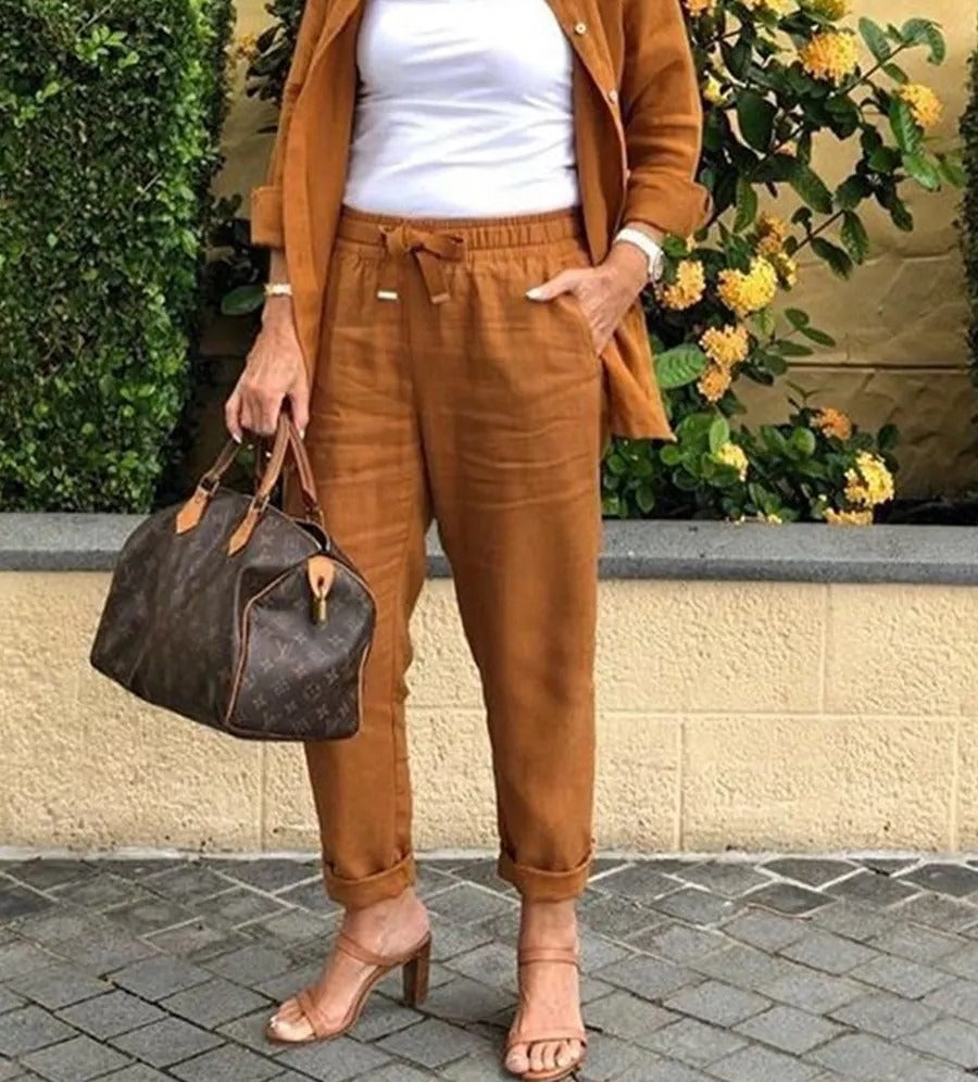 Abigail | シャツとパンツのリネンとコットンのセット
