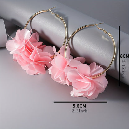 Harmony | ボヘミアンでエレガントなC型の花のイヤリング