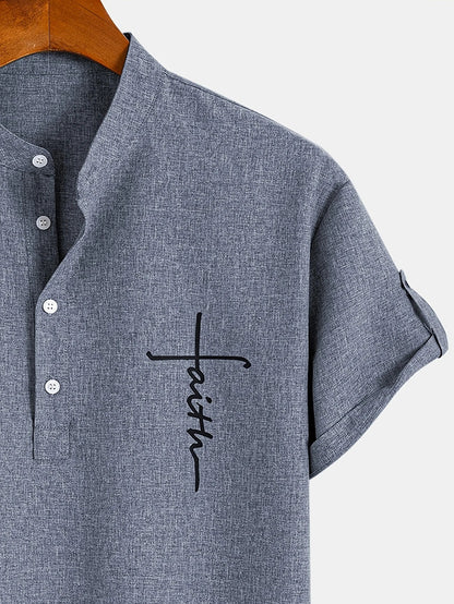Hayes™ エレガントなハイネックショートスリーブシャツ