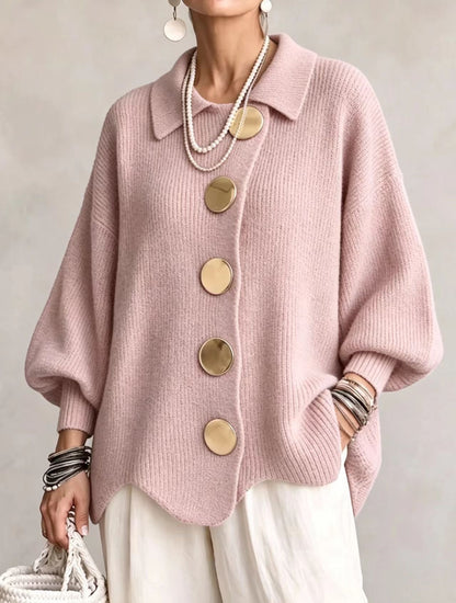 Maria | ゴールドトーンボタン付きオーバーサイズカーディガン