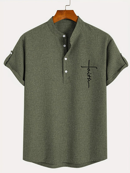 Hayes™ エレガントなハイネックショートスリーブシャツ