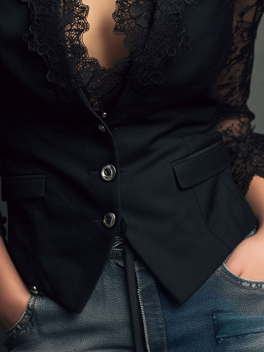 Leslie | セミトランスペアレントスリーブのブレザー