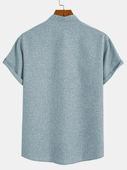 Hayes™ エレガントなハイネックショートスリーブシャツ