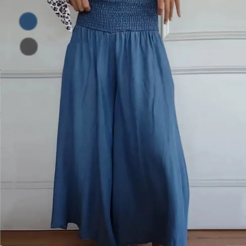 Jocelyn | フリルウエストのワイドレッグパンツ
