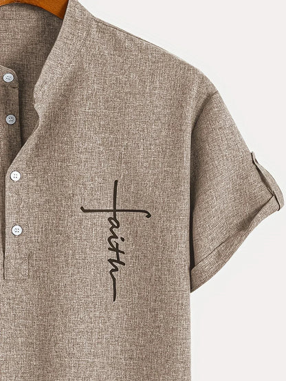 Hayes™ エレガントなハイネックショートスリーブシャツ