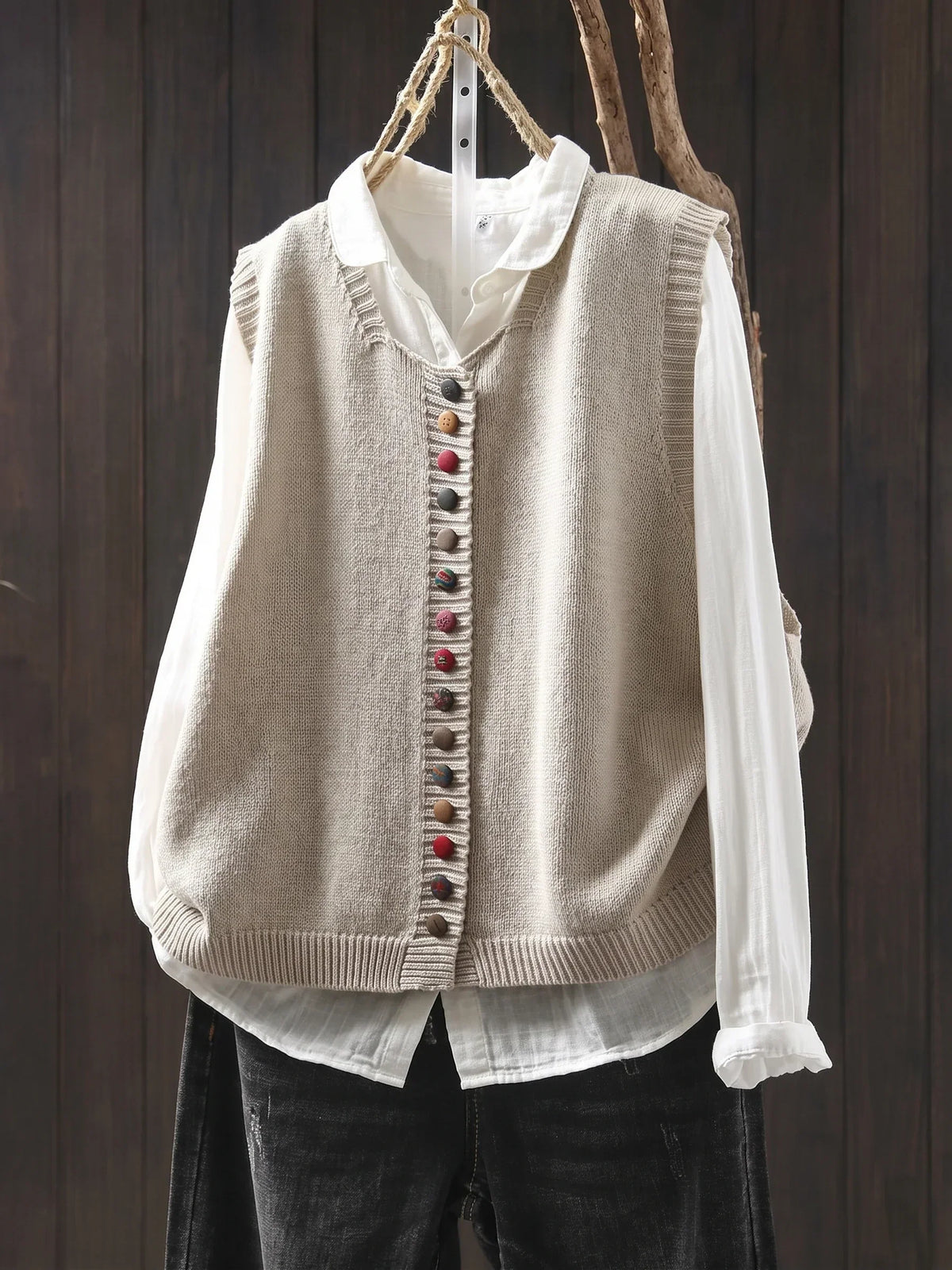 Wren | ボタン付きエレガントニットベスト